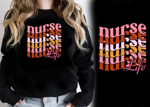 Nurse Life Retro Groovy T-Shirt Graphics