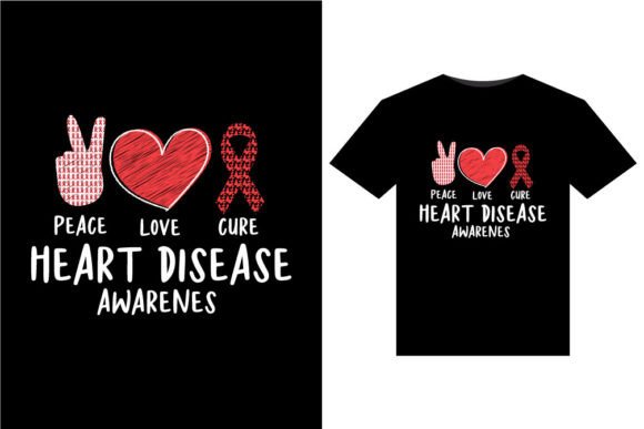 Peace Love Cure Heart Graphics & T-Shirt Designs