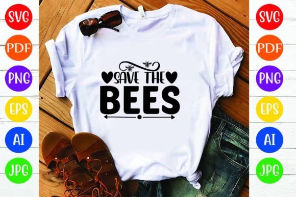 Save the Bees: A Versatile Graphic Asset for T-Shirt Designs